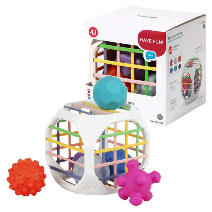BABYONO Zabawka sensoryczna sorter kształtów CUBE BOX